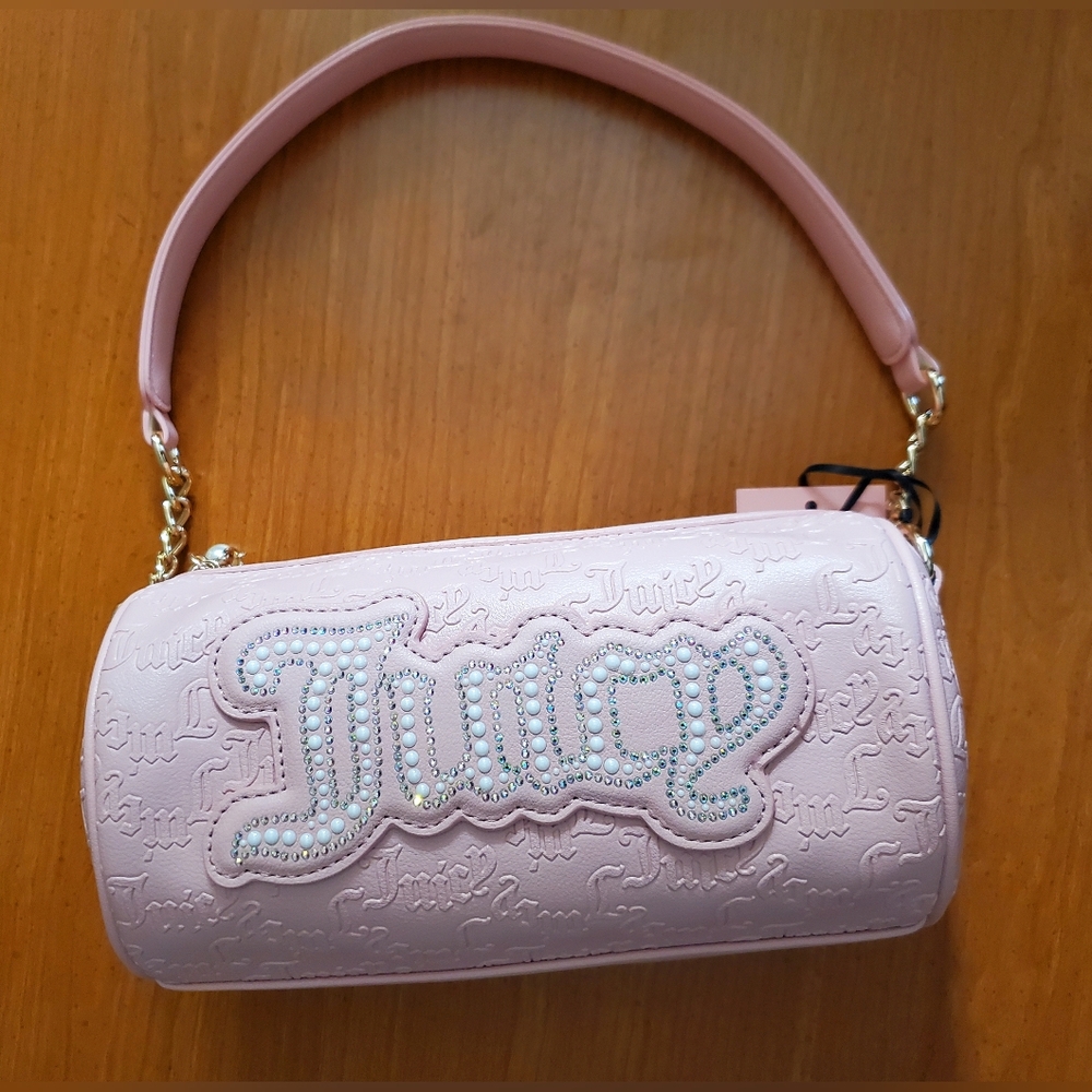 Juicy Couture Pink Barrel Bag String of Pearls Roll Bag NWT - Pink Pearl